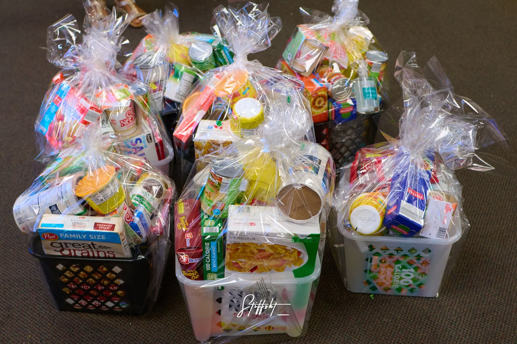 Thanksgiving food baskets prepared for families by CCC Indiana Cathedral
